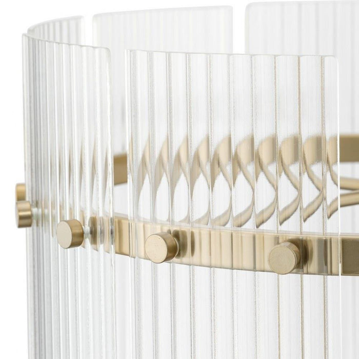 Progress Lighting Seville Collection 6-Light Foyer Light Soft Gold Finish Clear Ribbed Glass (P500457-205)