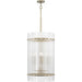 Progress Lighting Seville Collection 6-Light Foyer Light Soft Gold Finish Clear Ribbed Glass (P500457-205)