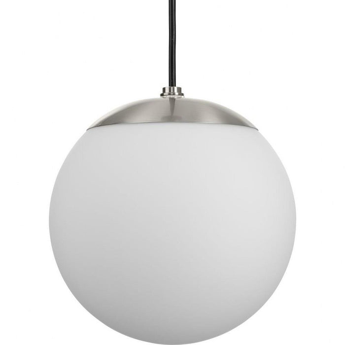 Progress Lighting Atwell Collection 1-Light Small Hanging Pendant Brushed Nickel Finish Etched Opal Glass (P500461-009)