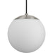 Progress Lighting Atwell Collection 1-Light Small Hanging Pendant Brushed Nickel Finish Etched Opal Glass (P500461-009)