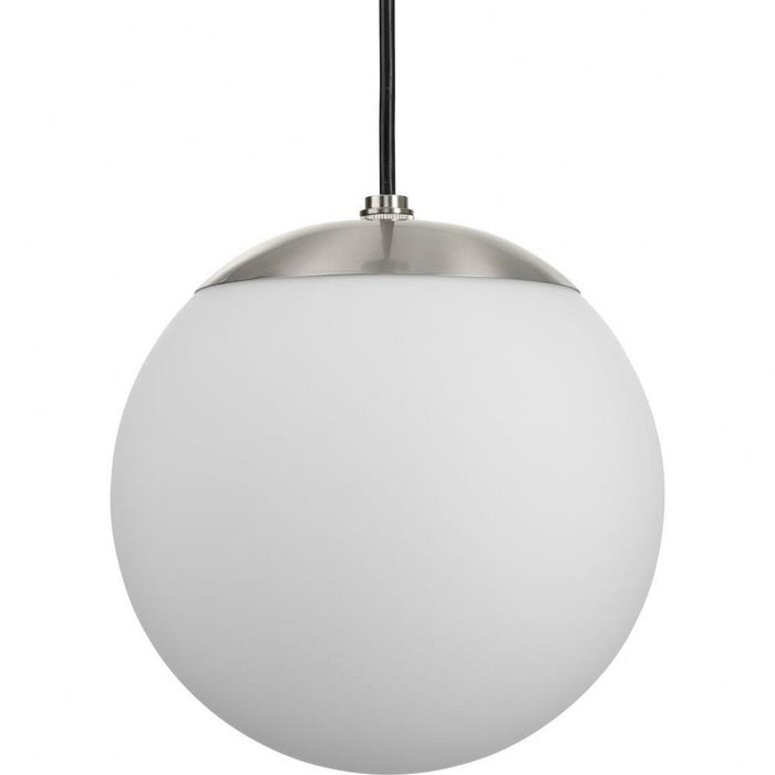 Progress Lighting Atwell Collection 1-Light Small Hanging Pendant Brushed Nickel Finish Etched Opal Glass (P500461-009)