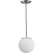 Progress Lighting Atwell Collection 1-Light Small Hanging Pendant Brushed Nickel Finish Etched Opal Glass (P500461-009)