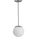 Progress Lighting Atwell Collection 1-Light Small Hanging Pendant Brushed Nickel Finish Etched Opal Glass (P500461-009)