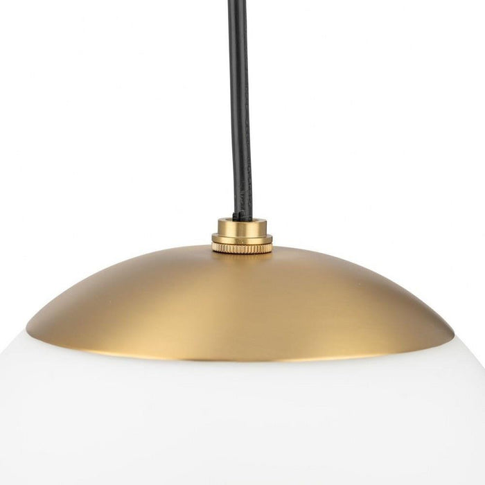 Progress Lighting Atwell Collection 1-Light Small Hanging Pendant Brushed Bronze Finish Etched Opal Glass (P500461-109)