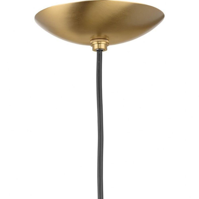 Progress Lighting Atwell Collection 1-Light Small Hanging Pendant Brushed Bronze Finish Etched Opal Glass (P500461-109)