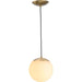 Progress Lighting Atwell Collection 1-Light Small Hanging Pendant Brushed Bronze Finish Etched Opal Glass (P500461-109)