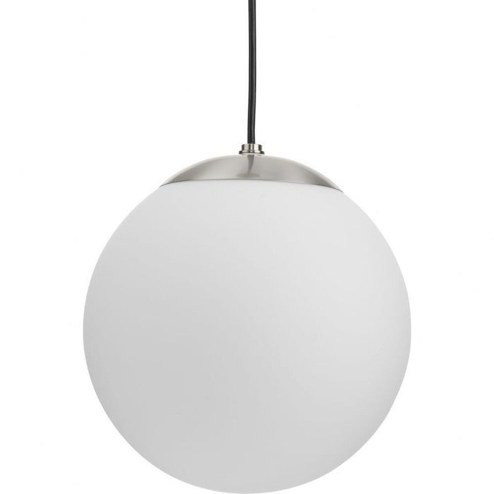 Progress Lighting Atwell Collection 1-Light Medium Hanging Pendant Brushed Nickel Finish Etched Opal Glass (P500462-009)
