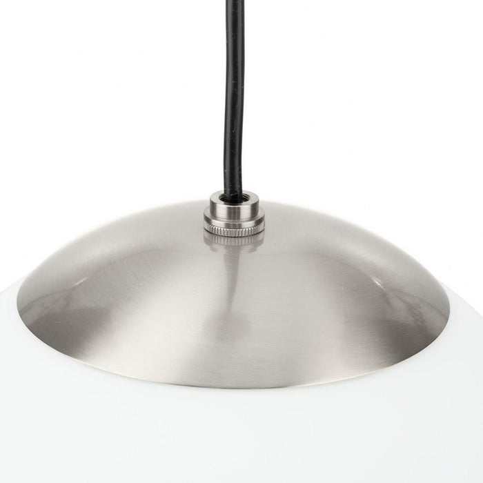 Progress Lighting Atwell Collection 1-Light Medium Hanging Pendant Brushed Nickel Finish Etched Opal Glass (P500462-009)