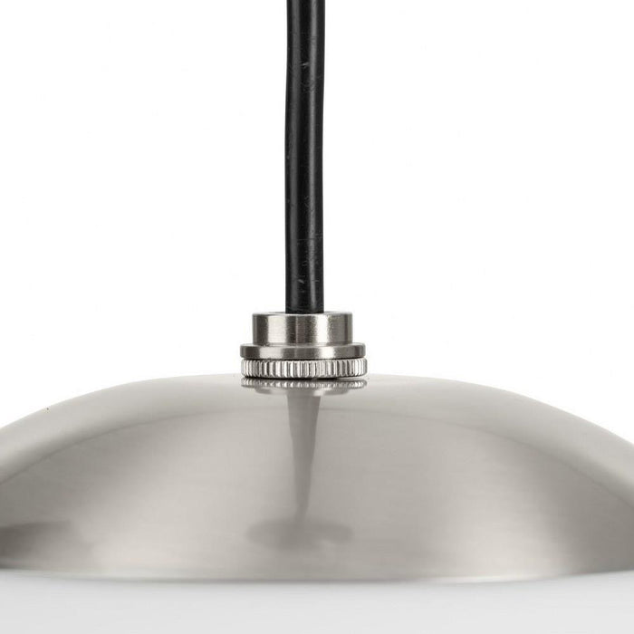 Progress Lighting Atwell Collection 1-Light Medium Hanging Pendant Brushed Nickel Finish Etched Opal Glass (P500462-009)