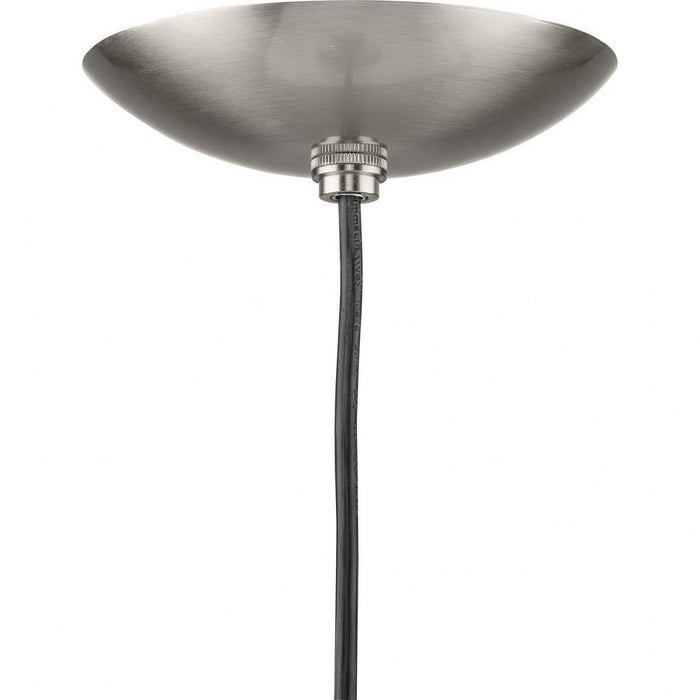 Progress Lighting Atwell Collection 1-Light Medium Hanging Pendant Brushed Nickel Finish Etched Opal Glass (P500462-009)