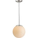 Progress Lighting Atwell Collection 1-Light Medium Hanging Pendant Brushed Nickel Finish Etched Opal Glass (P500462-009)