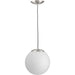Progress Lighting Atwell Collection 1-Light Medium Hanging Pendant Brushed Nickel Finish Etched Opal Glass (P500462-009)
