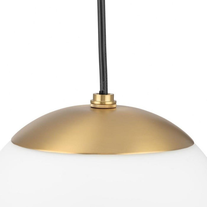 Progress Lighting Atwell Collection 1-Light Medium Hanging Pendant Brushed Bronze Finish Etched Opal Glass (P500462-109)