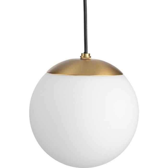 Progress Lighting Atwell Collection 1-Light Medium Hanging Pendant Brushed Bronze Finish Etched Opal Glass (P500462-109)