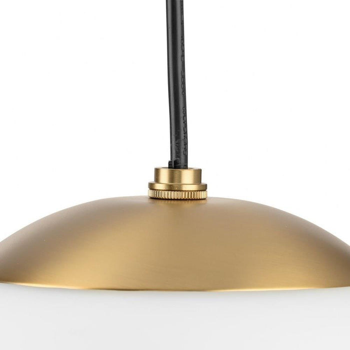 Progress Lighting Atwell Collection 1-Light Medium Hanging Pendant Brushed Bronze Finish Etched Opal Glass (P500462-109)
