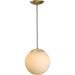 Progress Lighting Atwell Collection 1-Light Medium Hanging Pendant Brushed Bronze Finish Etched Opal Glass (P500462-109)