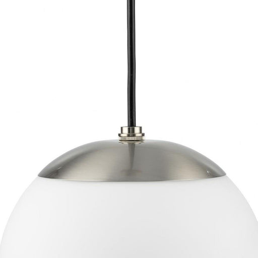Progress Lighting Atwell Collection 1-Light Large Hanging Pendant Brushed Nickel Finish Etched Opal Glass (P500463-009)