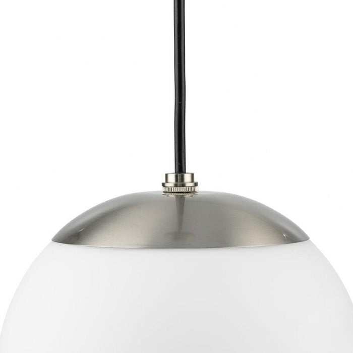 Progress Lighting Atwell Collection 1-Light Large Hanging Pendant Brushed Nickel Finish Etched Opal Glass (P500463-009)