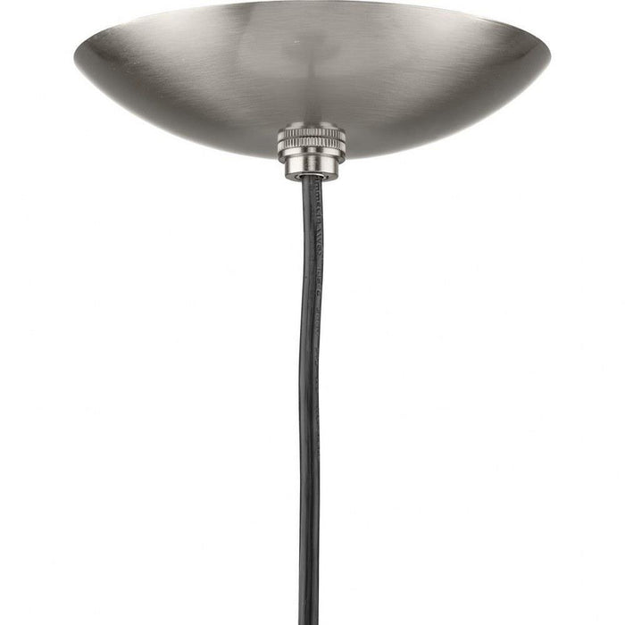 Progress Lighting Atwell Collection 1-Light Large Hanging Pendant Brushed Nickel Finish Etched Opal Glass (P500463-009)