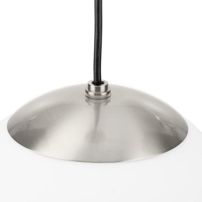 Progress Lighting Atwell Collection 1-Light Large Hanging Pendant Brushed Nickel Finish Etched Opal Glass (P500463-009)