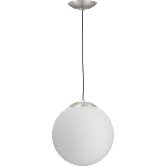 Progress Lighting Atwell Collection 1-Light Large Hanging Pendant Brushed Nickel Finish Etched Opal Glass (P500463-009)