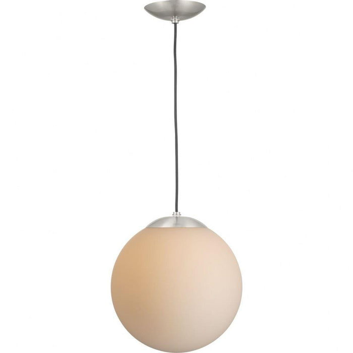 Progress Lighting Atwell Collection 1-Light Large Hanging Pendant Brushed Nickel Finish Etched Opal Glass (P500463-009)