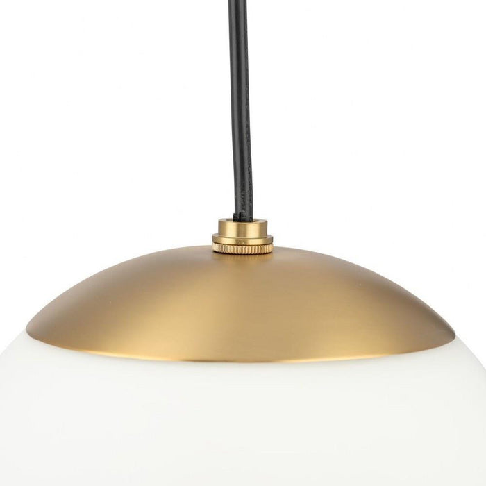 Progress Lighting Atwell Collection 1-Light Large Hanging Pendant Brushed Bronze Finish Etched Opal Glass (P500463-109)