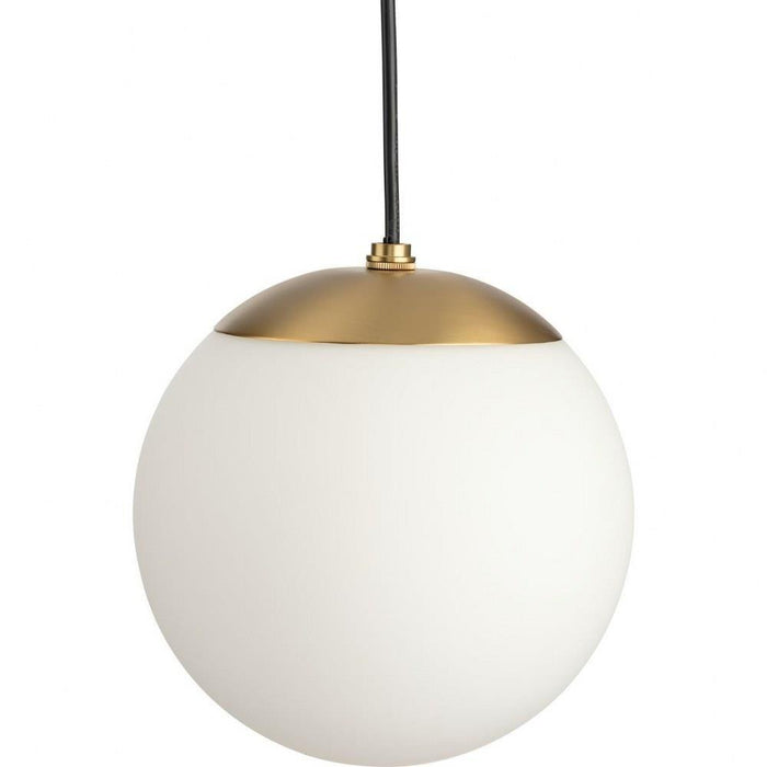 Progress Lighting Atwell Collection 1-Light Large Hanging Pendant Brushed Bronze Finish Etched Opal Glass (P500463-109)