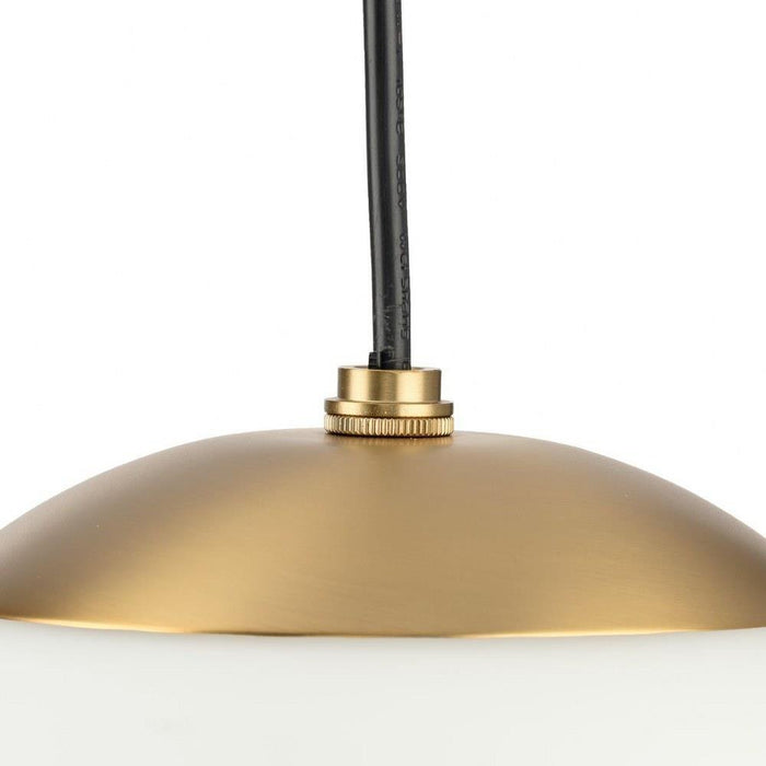 Progress Lighting Atwell Collection 1-Light Large Hanging Pendant Brushed Bronze Finish Etched Opal Glass (P500463-109)