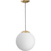 Progress Lighting Atwell Collection 1-Light Large Hanging Pendant Brushed Bronze Finish Etched Opal Glass (P500463-109)