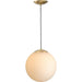 Progress Lighting Atwell Collection 1-Light Large Hanging Pendant Brushed Bronze Finish Etched Opal Glass (P500463-109)