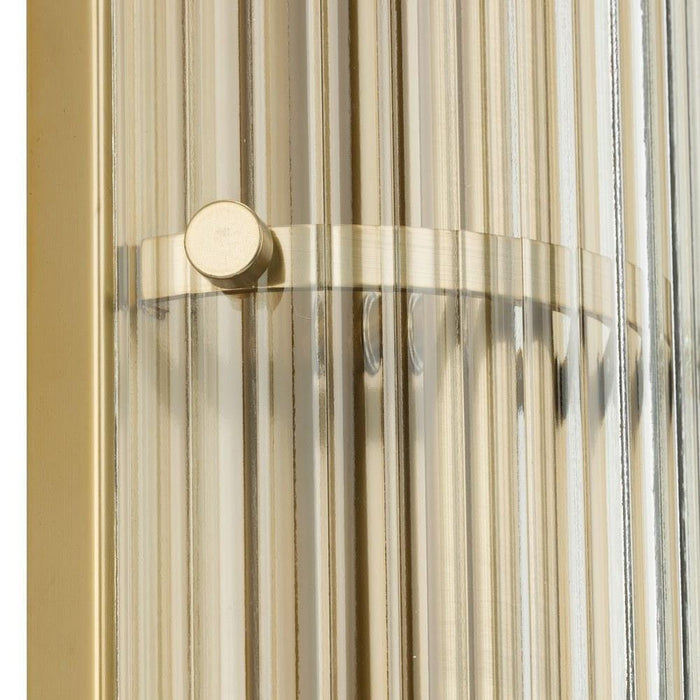 Progress Lighting Seville Collection 2-Light Contemporary Wall Sconce Soft Gold Finish Clear Ribbed Glass (P710136-205)
