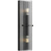 Progress Lighting Seville Collection 2-Light Contemporary Wall Sconce Matte Black Finish Clear Ribbed Glass (P710136-31M)