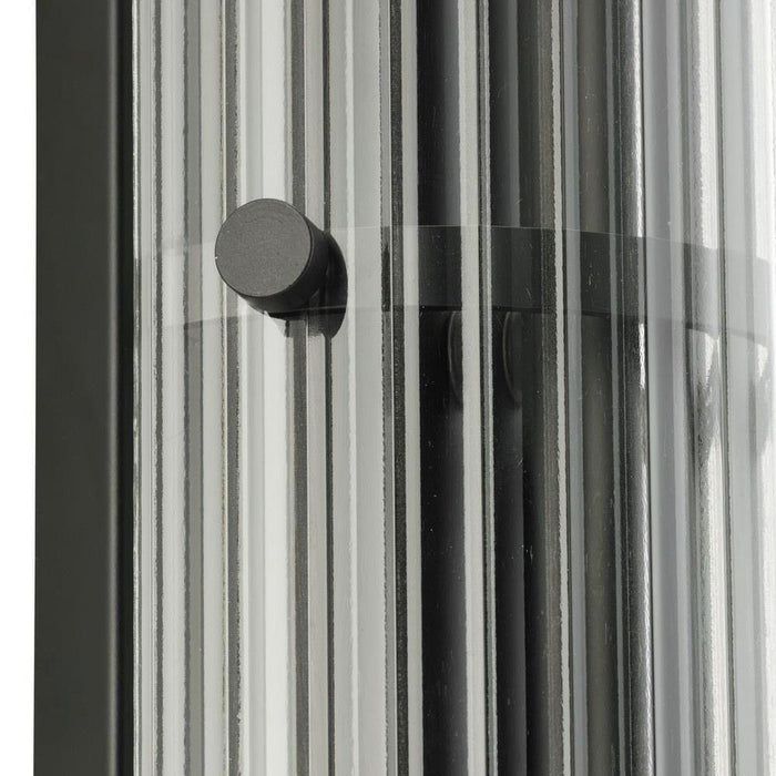 Progress Lighting Seville Collection 2-Light Contemporary Wall Sconce Matte Black Finish Clear Ribbed Glass (P710136-31M)