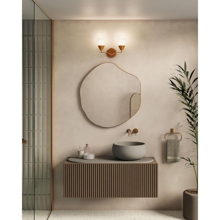 Progress Lighting Pinellas Collection 2-Light Bath /Vanity Light Soft Gold Finish Opal Glass (P300496-205)