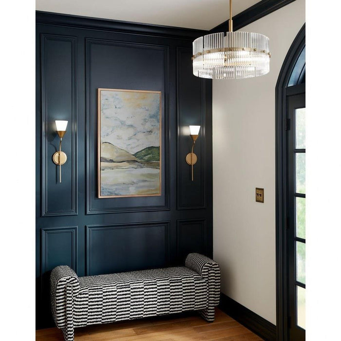 Progress Lighting Seville Collection 6-Light Chandelier Soft Gold Finish Clear Ribbed Glass (P400389-205)