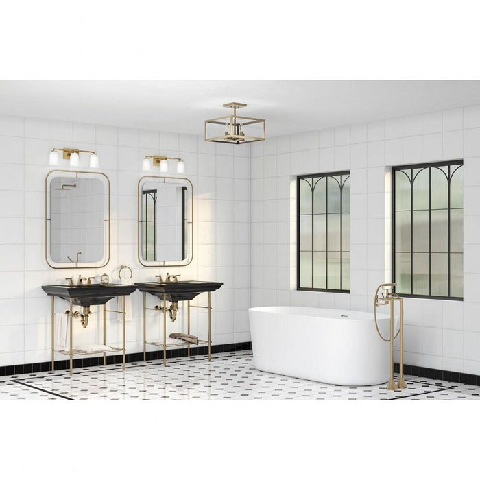 Progress Lighting Spenser Collection 3-Light Bath /Vanity Light Brushed Gold Finish Opal Glass (P300505-191)