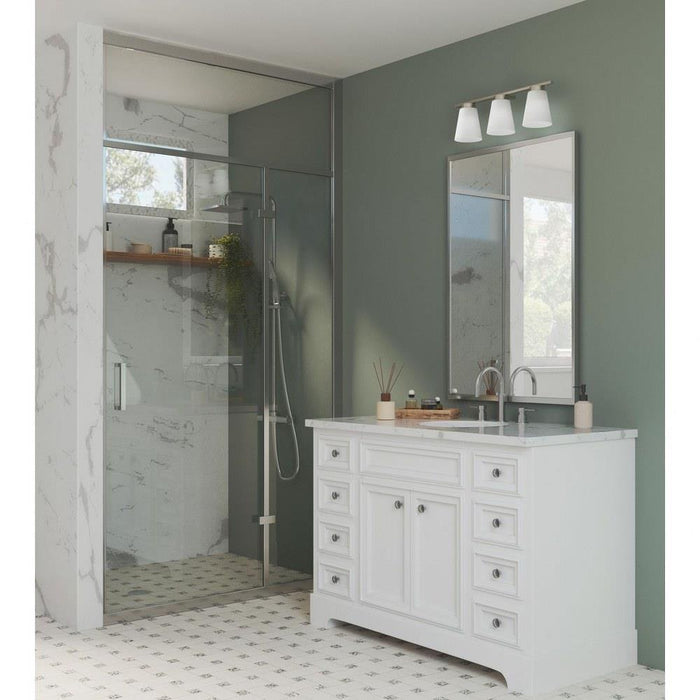 Progress Lighting Tanner Collection 3-Light Bath /Vanity Light Brushed Nickel Finish Etched Glass (P300501-009)