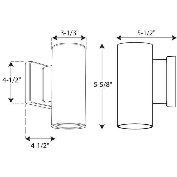 Progress Lighting 3 Inch Wall Mount Up/ Down Cylinder 3000K (P563001-030-30K)