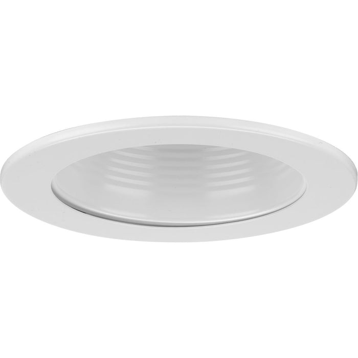 Progress Lighting 4 Inch Satin White Recessed Step Baffle Trim For 4 Inch Housing P804N Series (P804000-028)