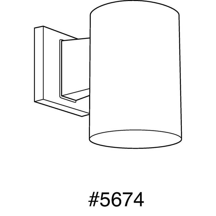 Progress Lighting 5 Inch Black Outdoor Wall Cylinder (P5674-31)