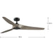 Progress Lighting 9425006931M Manvel 60 Inch 3-Blade Ceiling Fan Matte Black (P250069-31M)