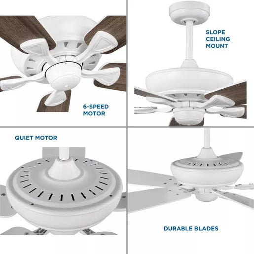 Progress Lighting 94250070028 Kennedale 72 Inch 5-Blade Ceiling Fan Satin White (P250070-028)