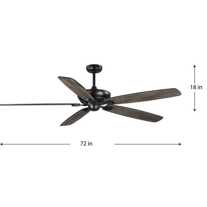 Progress Lighting 9425007031M Kennedale 72 Inch 5-Blade Ceiling Fan Matte Black (P250070-31M)