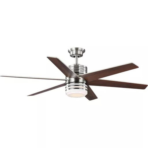 Progress Lighting 9425007400930 Carrollwood 56-In 6-Blade Ceiling Fan Brushed Nickel (P250074-009-30)