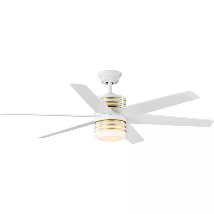 Progress Lighting 9425007403030 Carrollwood 56-In 6-Blade Ceiling Fan White (P250074-030-30)