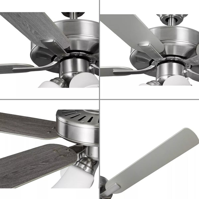 Progress Lighting 94250077009WB AirPro E-Star Fan 52 Inch Ceiling Fan With Light Kit Brushed Nickel (P250077-009-WB)