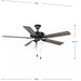 Progress Lighting 9425007731MWB AirPro E-Star Fan 52 Inch Ceiling Fan With Light Kit Matte Black (P250077-31M-WB)