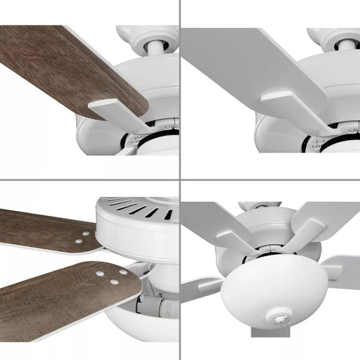 Progress Lighting 94250078030WB AirPro E-Star Fan 52 Inch 5-Blade Ceiling Fan White (P250078-030-WB)