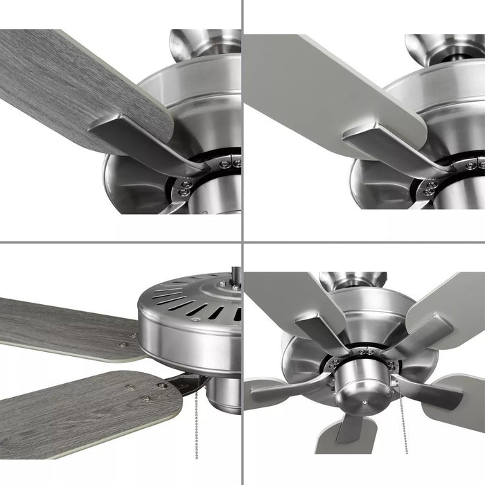 Progress Lighting 94250080009 AirPro Builder Fan 52 Inch Ceiling Fan Brushed Nickel (P250080-009)